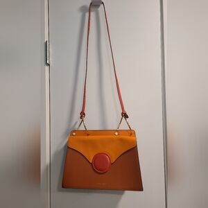 Danse Lente Phoebe Full Size Accordion Bag – Orange & Burgundy 🍅💫